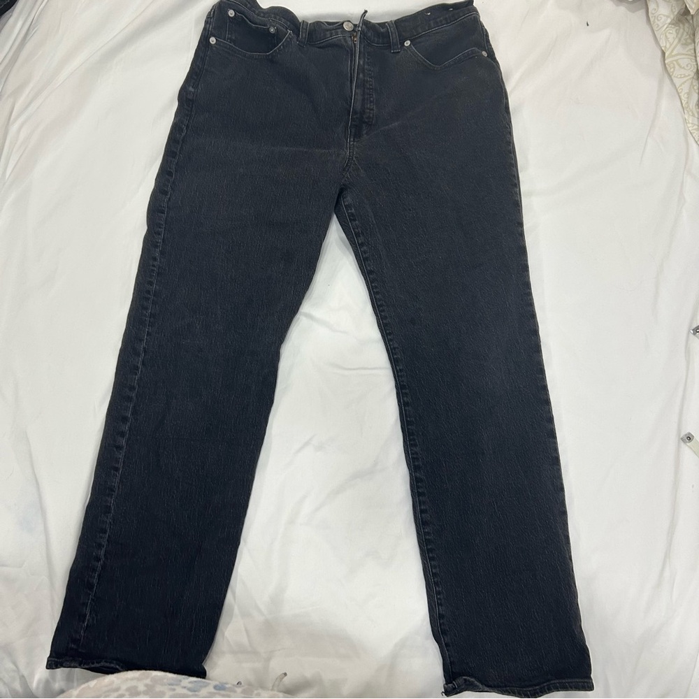 Madewell Straight Leg High- Rise Black Wash Womens Jeans size 32
